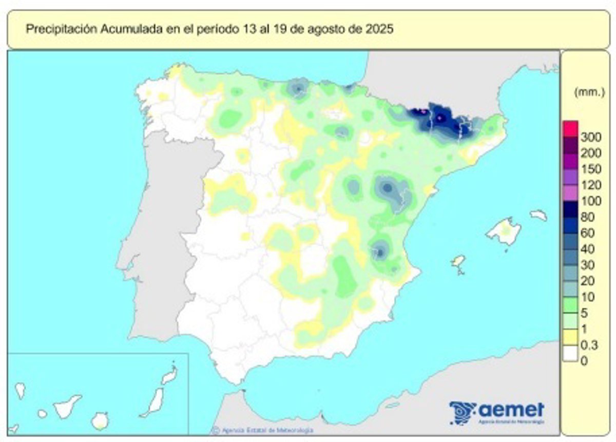 Las lluvias acumuladas desde octubre están en 605 l/m2, un 11% por encima de lo normal