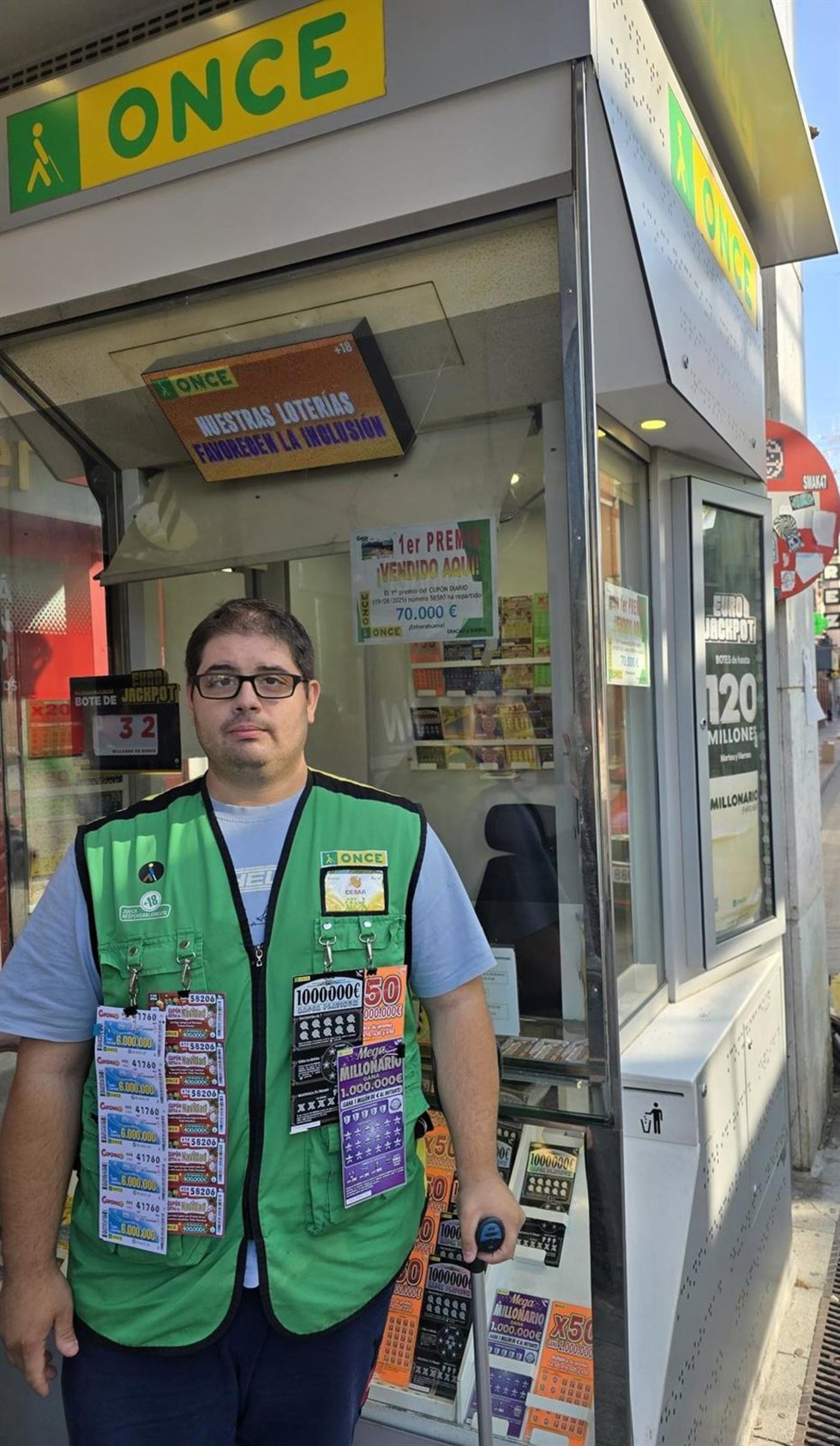 El Cupón de la ONCE deja en Medina del Campo (Valladolid) 70.000 euros de su premio mayor.