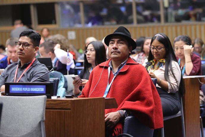 Archivo - 18 de abril de 2023, NY, EUA: Nações Unidas, Nova York, EUA, 18 de abril de 2023 - Povos indígenas e o Mecanismo de Especialistas sobre os Direitos dos Povos Indígenas durante a 22ª sessão do Fórum Permanente sobre Questões Indígenas (UNPFII) ho