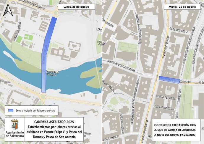 Comienzan el lunes los trabajos de reasfaltado de 35 calles, avenidas y glorietas de Salamanca
