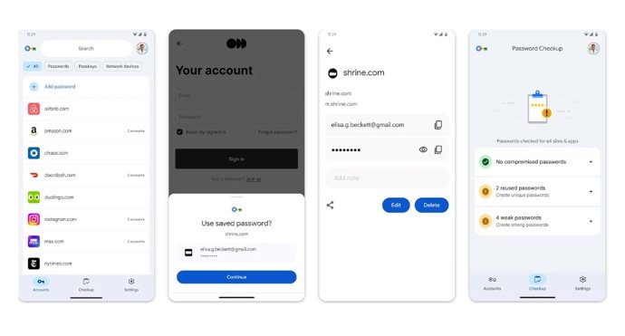 Novo atalho para o gerenciador de senhas do Google