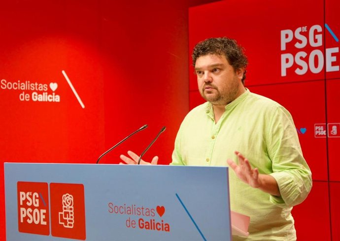 El portavoz de la Ejecutiva del PSdeG, Julio Torrado, a 22 de agosto de 2025.