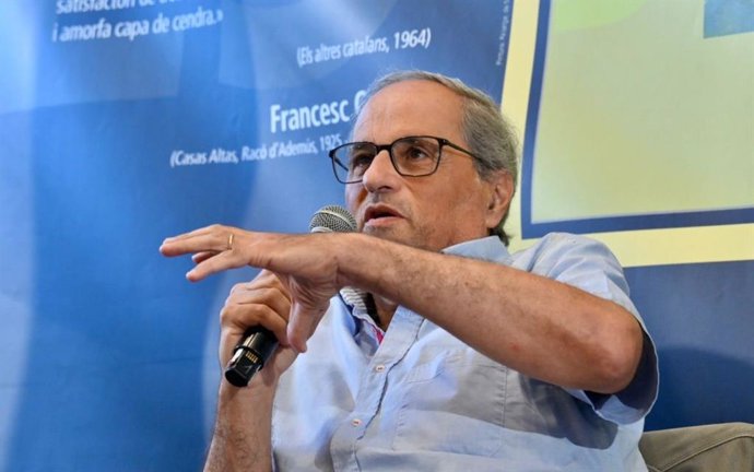 L'ex-president de la Generalitat Quim Torra en una taula rodona a la Universitat Catalana d'Estiu (UCE)