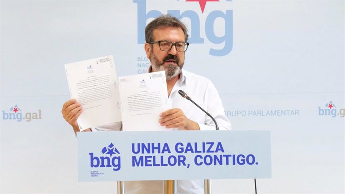 El viceportavoz del BNG en el Parlamento, Luis Bará, a 22 de agosto de 2025.