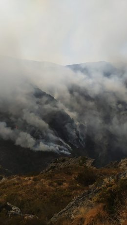 Incendio en Casaio (Carballeda de Valdeorras, Ourense), a 22 de agosto de 2025.