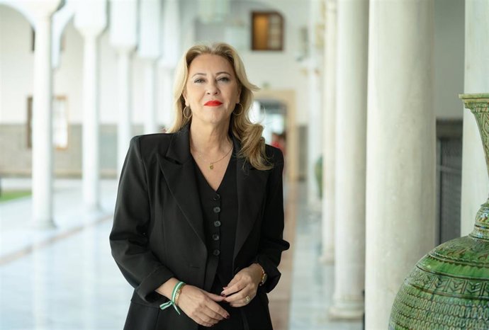 La consejera de Economía y Hacienda y portavoz de Gobierno de la Junta de Andalucía, Carolina España, durante la entrevista concedida a Europa Press. A 05 de agosto de 2025, en Sevilla (Andalucía, España).