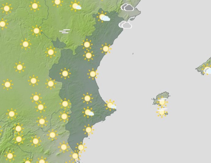 Predicción del tiempo para este domingo 24 de agosto en la Comunitat Valenciana