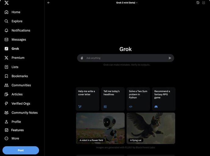 Archivo - El modelo de xAI, Grok-2.