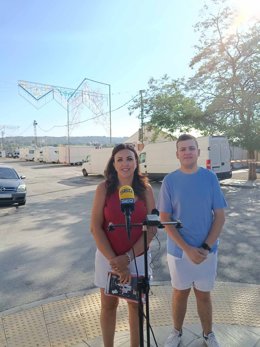 La portavoz del PSOE en el Ayuntamiento de Guadix, Belén Porcel, en rueda de prensa.