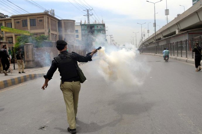 Archivo - Imagen de archivo de las fuertes protestas de mayo de 2023 en Pakistán.