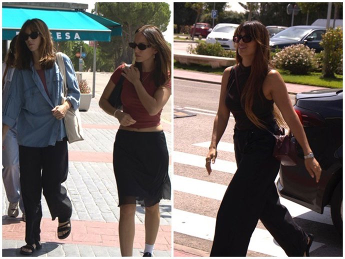 Victoria Luengo, Silvia Alonso y Sara Sálamo, las primeras en acudir al tanatorio para dar su último adiós a Verónica Echegui