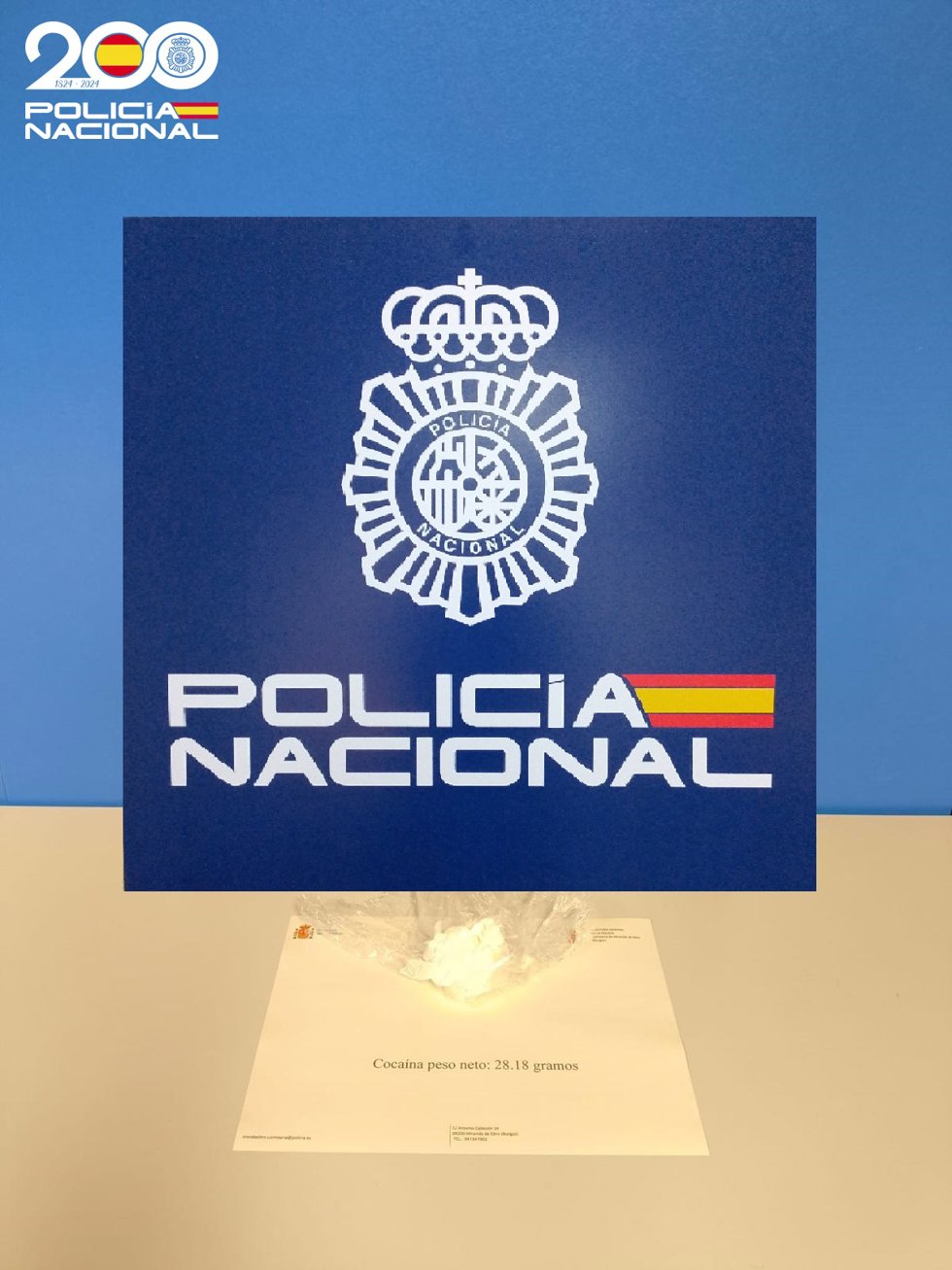 Detenido por tráfico de drogas en Miranda de Ebro tras ser sorprendido con casi 30 gramos de cocaína.