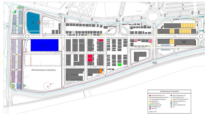 Plano del recinto ferial Vega de Acá.