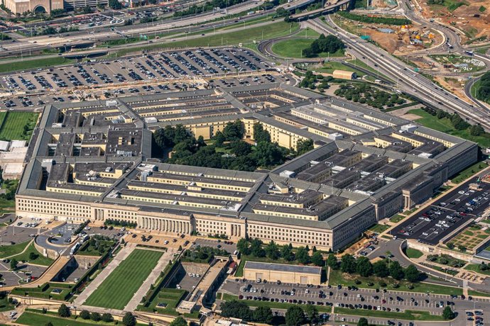 Archivo - July 3, 2025, Arlington, Virginia, United States: (EDITORS NOTE: Image taken with drone) An aerial view of the Pentagon. The Pentagon is the U.S. Department of Defense headquarters and one of the world's largest office buildings. Built during Wo