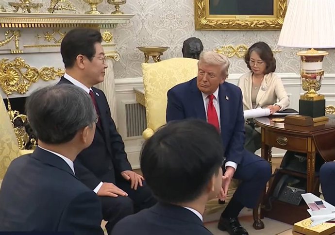 Donald Trump e Lee Jae Myung na Casa Branca