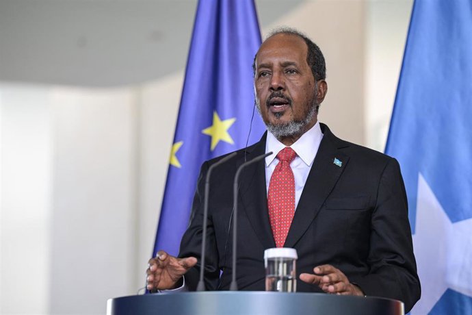 Archivo - El presidente de Somalia, Hasán Sheij Mohamud