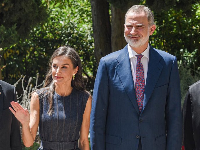 Archivo - Arquivo - O rei Felipe VI e a rainha Letizia durante a celebração do principal evento do milésimo aniversário da fundação do Monastério de Montserrat, na Abadia de Montserrat.