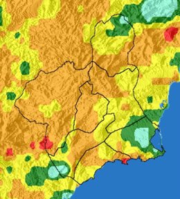 El nivel de riesgo de incendio forestal para este martes es muy alto en la Cuenca de Mula y el Noroeste