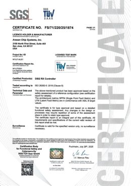 Arasan MIPI DSI-2 Rx IP ISO26262 ASIL-B Certification