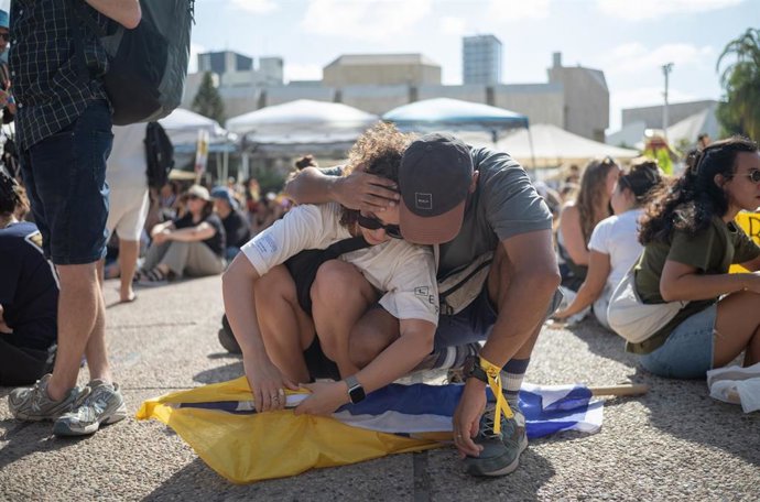 Imagen de archivo de una protestas a favor de la liberación de los rehenes en Tel Aviv, Israel.