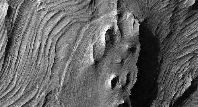 Capas plegadas en Candor Chasma