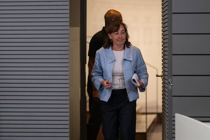 La consellera de Territorio, Vivienda y Transición Ecológica y portavoz del Govern de la Generalitat, Sílvia Paneque, en la rueda posterior al Consell Executiu de este martes.