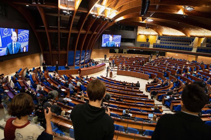 Archivo - September 30, 2024, Strasbourg, France: Russian opposition leader Vladimir Kara-Murza addresses the plenary. He was being held in detention in Russia when he was awarded the Havel Prize in 2022. Opening the award ceremony, PACE President Theodor