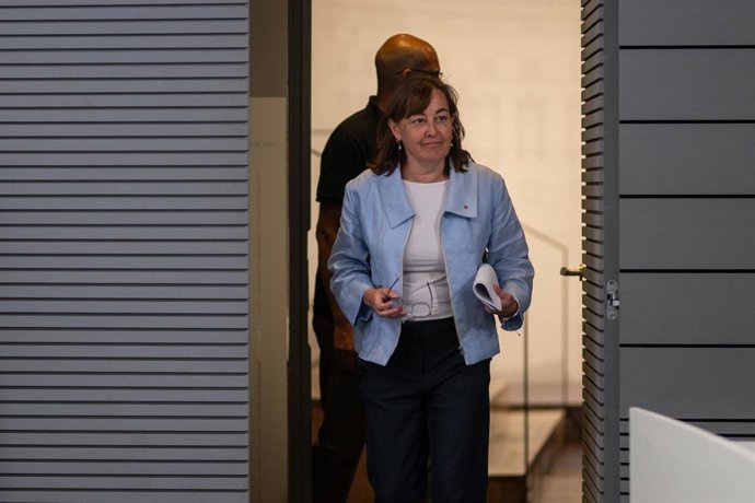 La consellera de Territori, Habitatge i Transició Ecològica i portaveu del Govern de la Generalitat, Sílvia Paneque, en la roda posterior al Consell Executiu d'aquest dimarts.