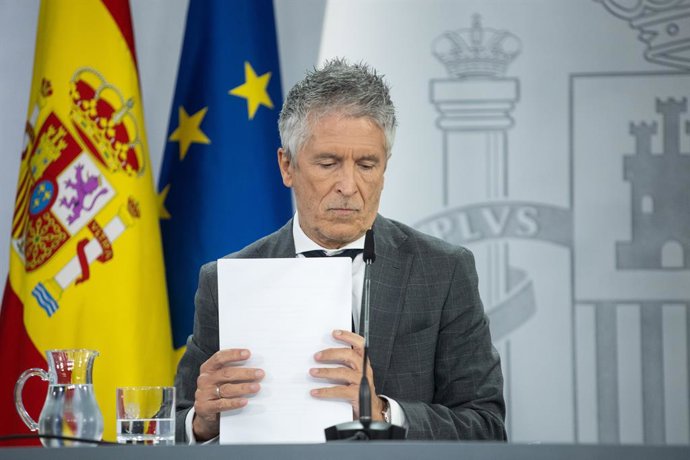 El ministre de l'Interior, Fernando Grande-Marlaska, durant una roda de premsa posterior a la reunió del Consell de Ministres.