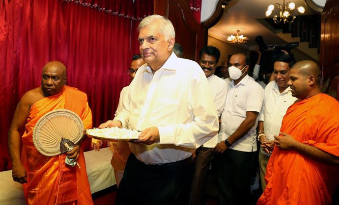 Archivo - El expresidente de Sri Lanka Ranil Wickremesinghe en una imagen de archivo.