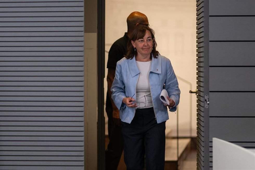 La consellera de Territorio, Vivienda y Transición Ecológica y portavoz del Govern de la Generalitat, Sílvia Paneque, en la rueda posterior al Consell Executiu de este martes.