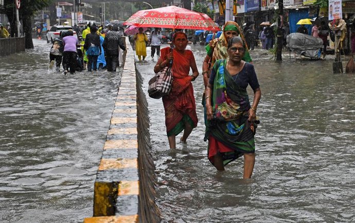 Imagen de archivo de las fuertes inundaciones en India.