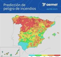 El peligro de incendios continúa muy alto o extremo en el norte peninsular y áreas del este