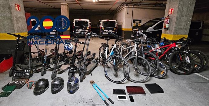 Bicicletas y monopatines robados.