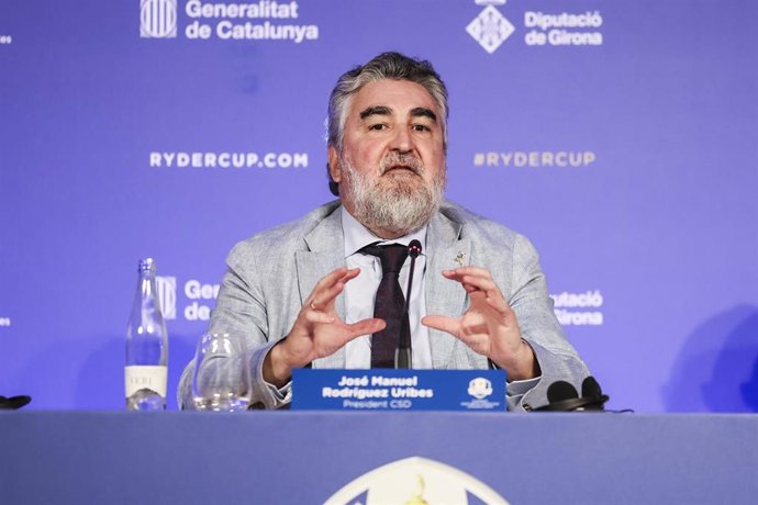 Archivo - Imagen del presidente del CSD, Jose Manuel Rodriguez Uribes, durante la presentación de la Ryder Cup 2031.