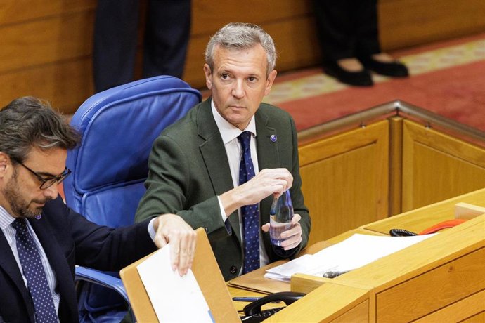 Archivo - El presidente de la Xunta, Alfonso Rueda, en la sesión de control del Parlamento de Galicia.
