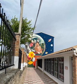 Grafiti creado en Jimanea dentro del proyecto Street Art Plus.