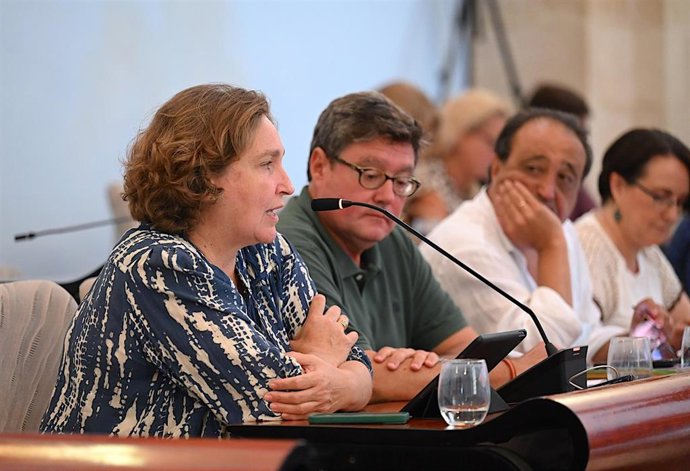 La delegada de Urbanismo en el Ayuntamiento de Jerez de la Frontera, Belén de la Cuadra, interviniendo en el pleno municipal