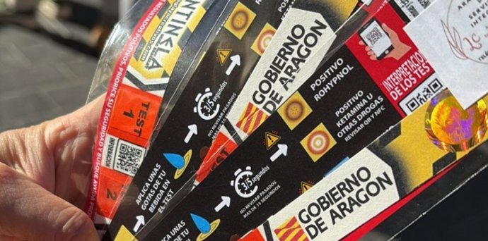 Pulseras para detectar bebidas adulteradas.