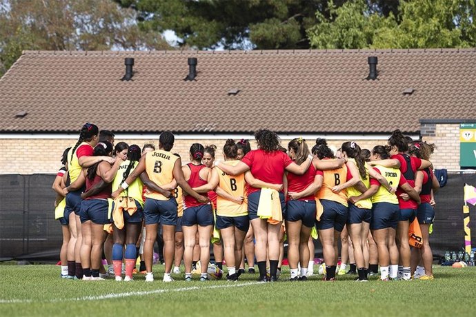 La selección femenina de rugby durante un entrenamiento para la Copa del Mundo de Inglaterra 2025