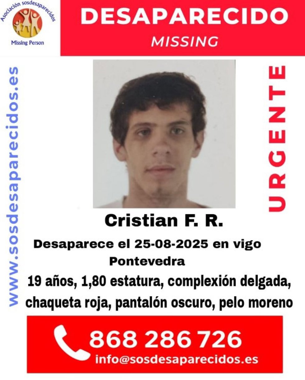 Buscan a un joven de 19 años de edad desaparecido en Vigo