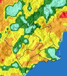 El nivel de riesgo de incendio forestal para este miércoles es muy alto o alto en la mayor parte de la Región de Murcia