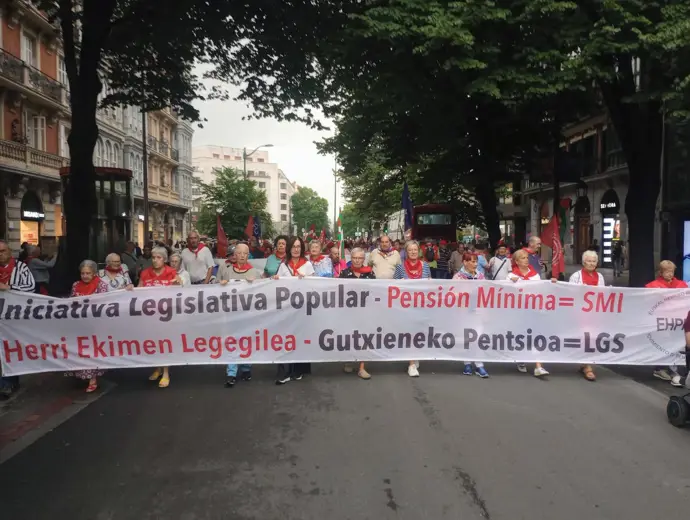 Manifestación de pensionistas en Bilbao