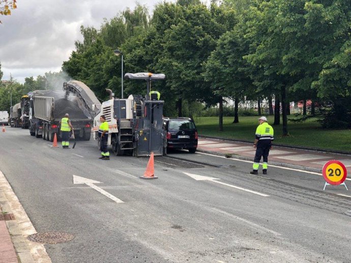 Archivo - Trabajos de asfaltado 