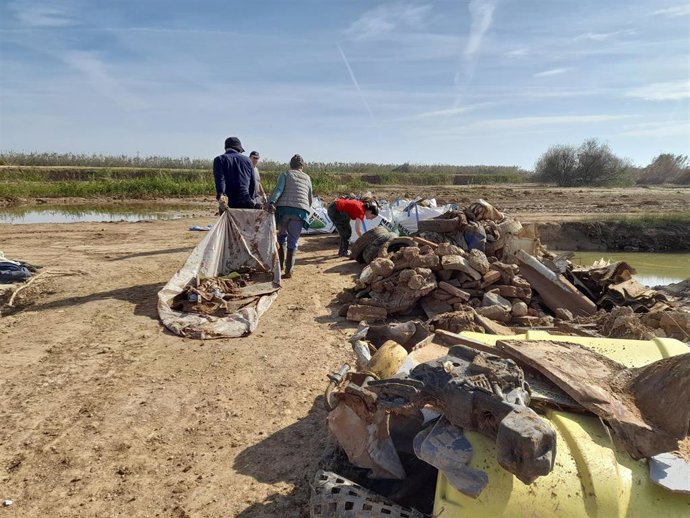Voluntarios limpian zonas afectadas por la dana en la provincia