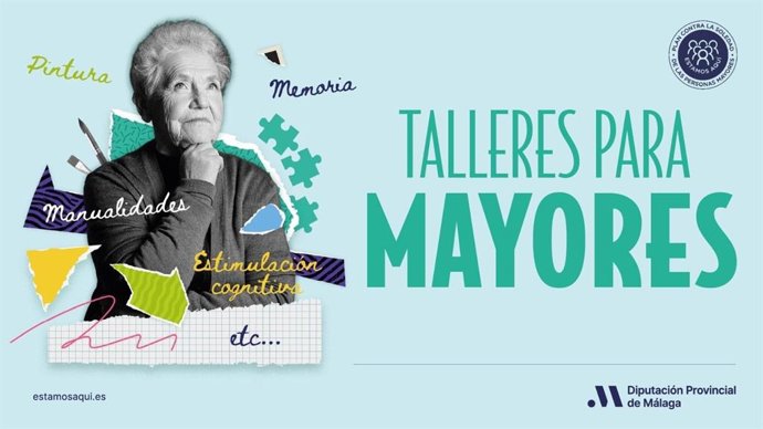 Cartel de talleres para mayores de la Diputación de Málaga