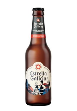 Edición especial de Estrella de Galicia en homenaje a Asturias inspirada en sus símbolos más icónicos.