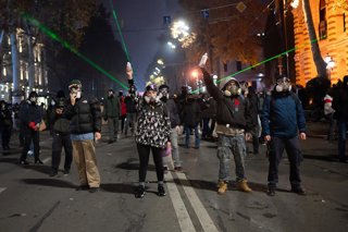 Archivo - December 2, 2024, Tbilisi, Tbilisi, Georgia (Europe: For the 5th consecutive night, tens of thousands of Georgians met in Tbilisi in the early evening to protest against the anti-European and pro-Russian turn taken by the Georgian Dream governme