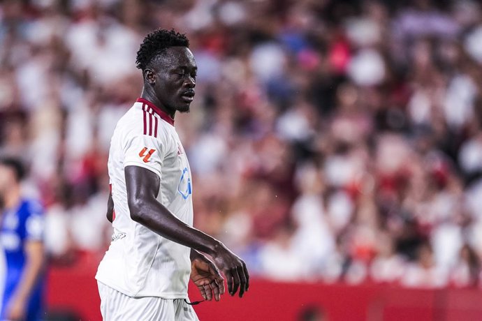 Akor Adams of Sevilla FC looks on during the Spanish league, LaLiga EA Sports, football match played between Sevilla FC and Getafe CF at Ramon Sanchez-Pizjuan stadium on August 25, 2025, in Sevilla, Spain.