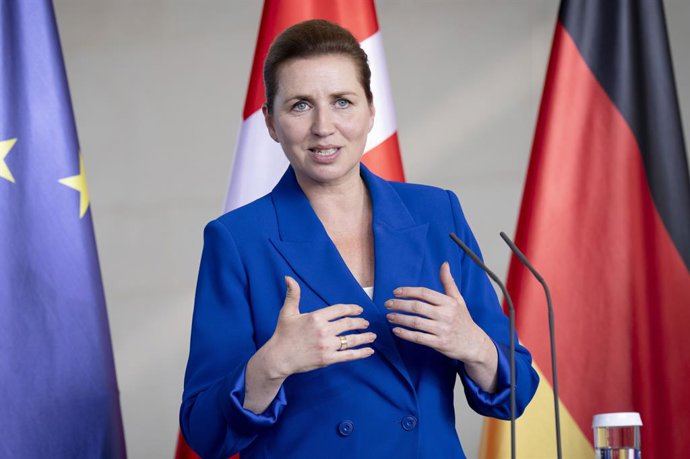 Archivo - June 11, 2025, Berlin, Berlin, Deutschland: Mette Frederiksen beim Empfang der dänischen Ministerpräsidentin mit militärischen Ehren zu einem gemeinsamen Gespräch mit anschlieÃendem Pressestatement im Bundeskanzleramt. Berlin, 11.06.2025